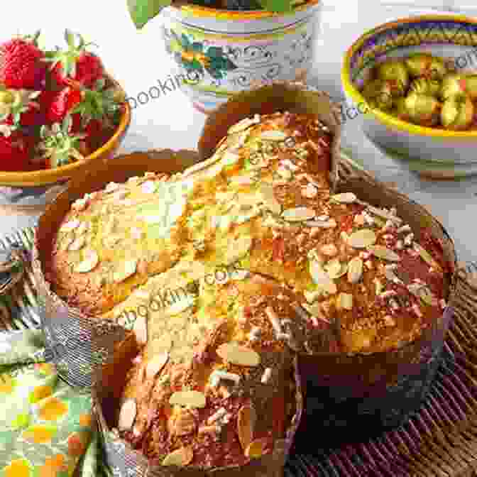 A Beautifully Decorated Colomba, The Traditional Easter Bread In Italy, Adorned With Almonds And Sugar Glaze. Easter Traditions Around The World (World Traditions)