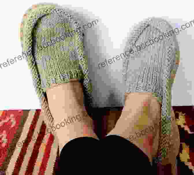 A Family Gathered Around, Engaged In The Joyful Activity Of Knitting Moccasin Slippers Together. Family Moccasin Slippers Knitting Pattern Safari
