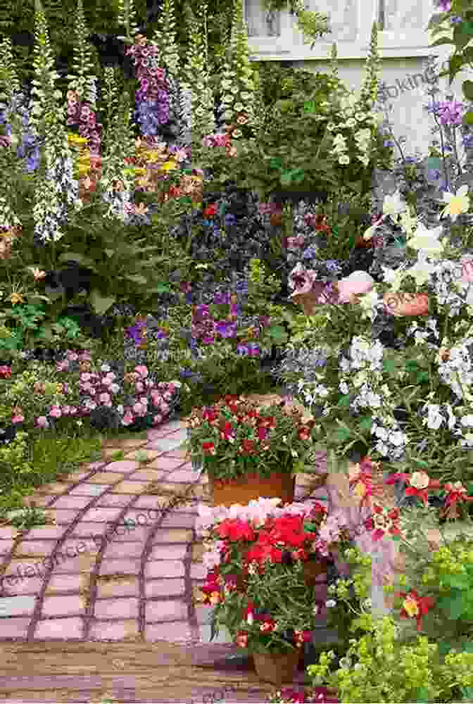 A Painting Of A Lush Garden, With Vibrant Flowers In Full Bloom. A Month Full Of Flowers Week 5