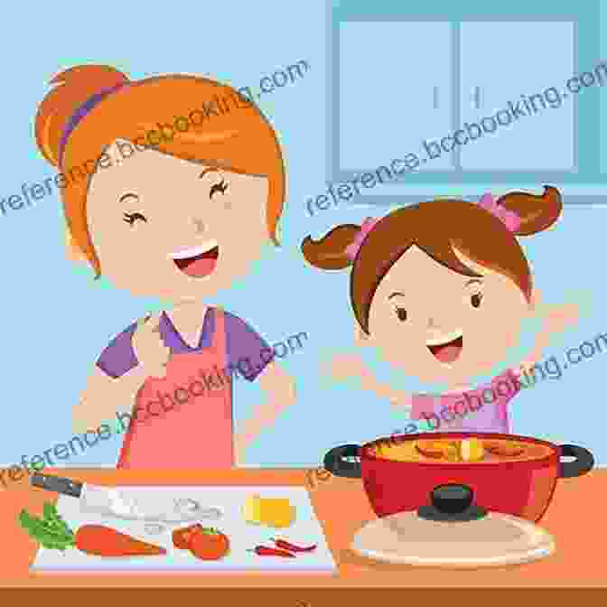 A Young Girl And Her Mother Are Laughing Together As They Cook Dinner. How To Eat A Small Country: A Family S Pursuit Of Happiness One Meal At A Time