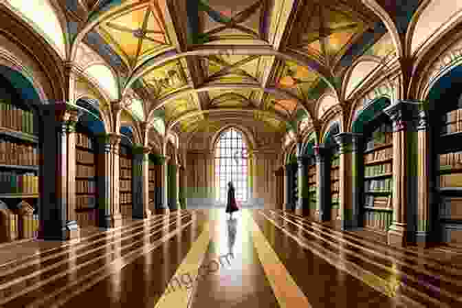 An Ancient Library With Towering Bookshelves, Casting Long Shadows The Shadows Of Lanta Bur