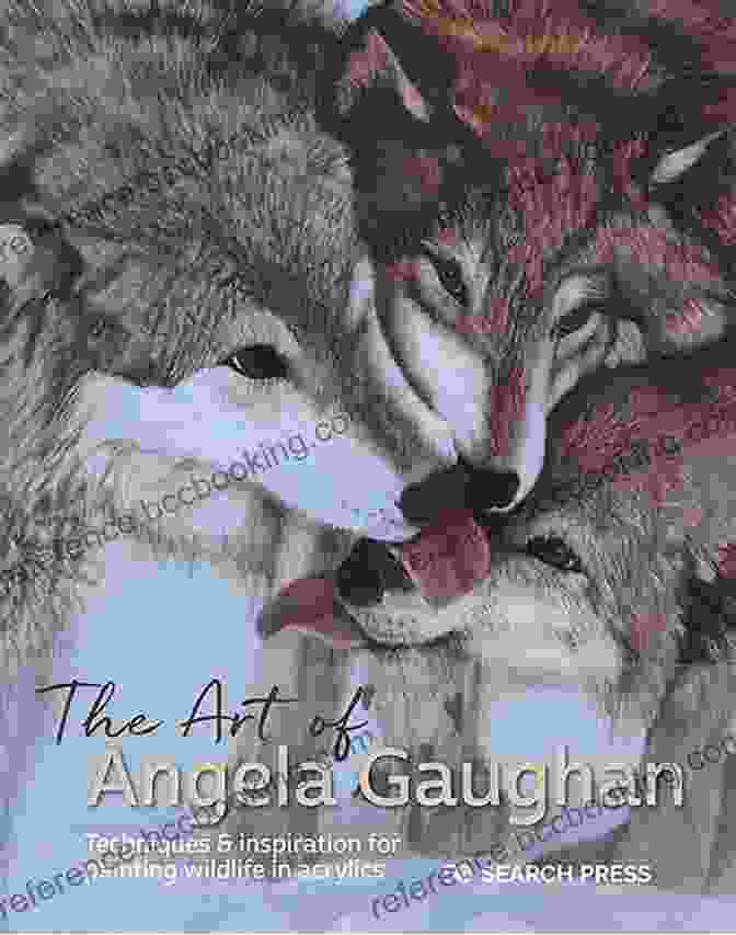 Book Cover Of 'The Art Of Angela Gaughan', Showcasing A Vibrant Abstract Painting By The Artist The Art Of Angela Gaughan: Techniques Inspiration For Painting Wildlife In Acrylics