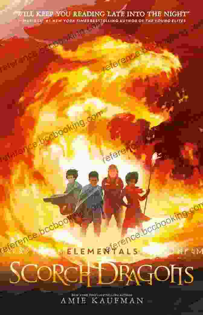 Elementals: Scorch Dragons Book Cover Featuring A Majestic Dragon Soaring Through Flames Elementals: Scorch Dragons Amie Kaufman