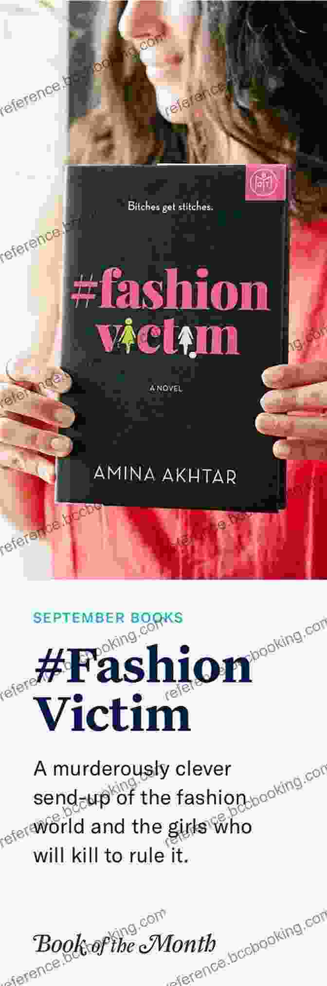 Fashionvictim Book Cover Featuring A Woman In A Glamorous Dress With A Shadow Over Her Eyes #FashionVictim: A Novel Amina Akhtar