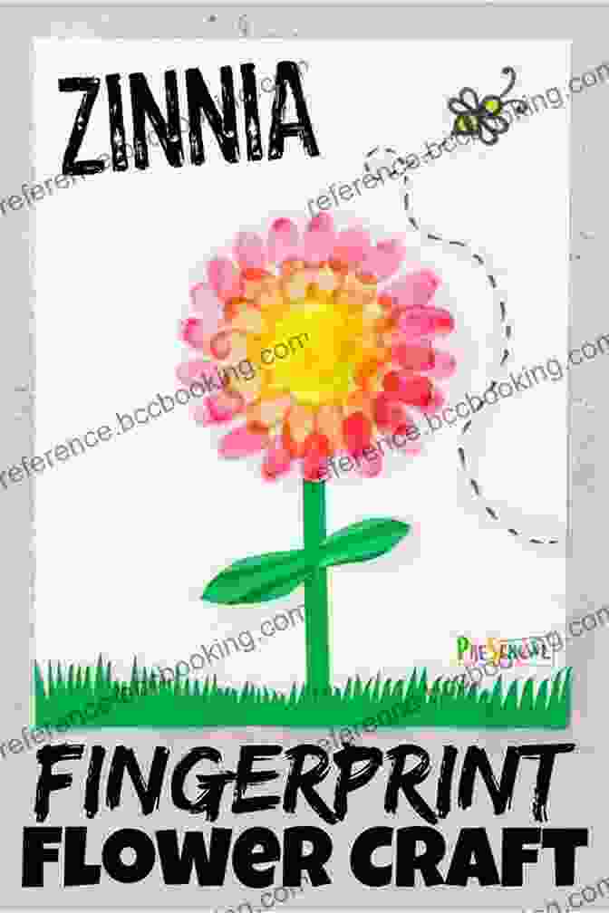 Fingerprint Flowers With Vibrant Petals And Colorful Stems And Leaves, Blooming On A Sheet Of Paper 35 Summer Crafts For Kids + 2 Free