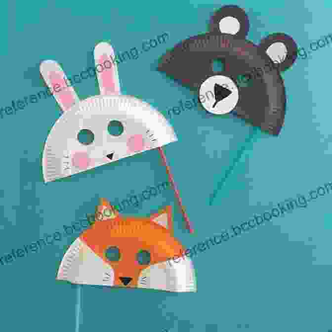 Kids Wearing Paper Plate Masks Featuring Animal Faces, With Creative Details And Vibrant Colors 35 Summer Crafts For Kids + 2 Free