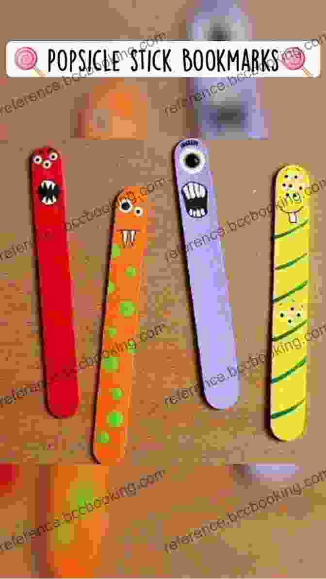 Popsicle Stick Bookmarks Featuring Intricate Designs, Painted With Vibrant Colors And Adorned With Ribbons 35 Summer Crafts For Kids + 2 Free