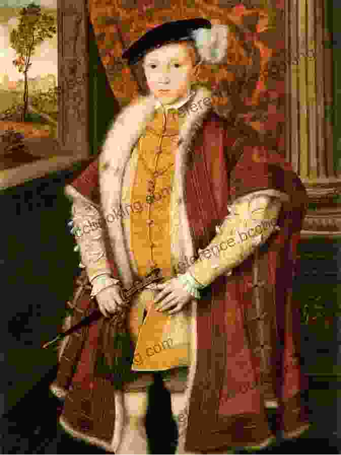 Portrait Of King Edward VI, A Young Boy Wearing A Crown And Ermine Robes The Children Of Henry VIII