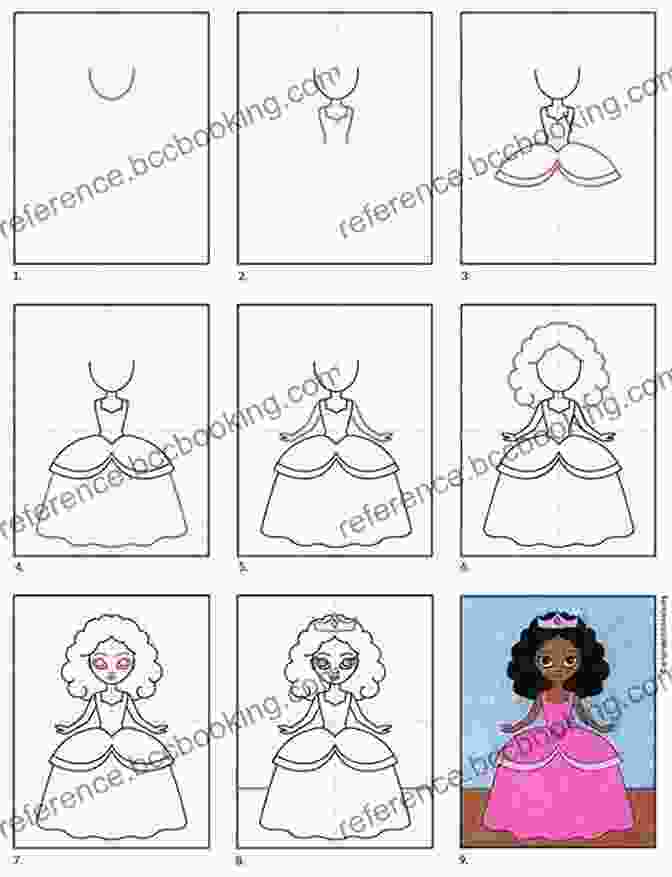 Step 4: Add Details To A Princess How To Draw Fairies And Princesses For Kids: Learn To Draw Cute Fairies And Princesses Step By Step Easy Drawing Instruction For Kids (Draw With Amber 4)