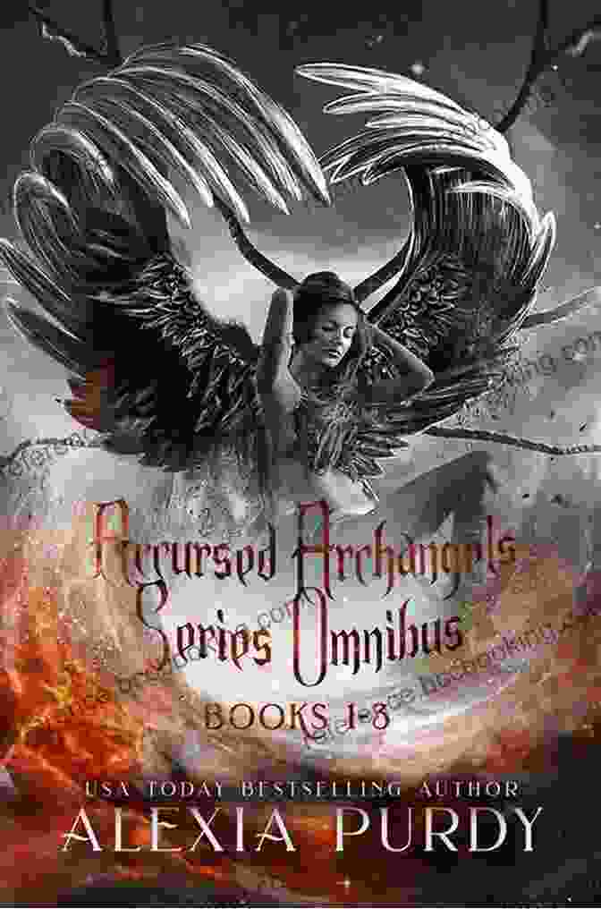The Unbreakable Curse: Accursed Archangels Book Cover With Ethereal Angels And Demons Facing Off Against A Backdrop Of Celestial Realms The Unbreakable Curse (Accursed Archangels #1)